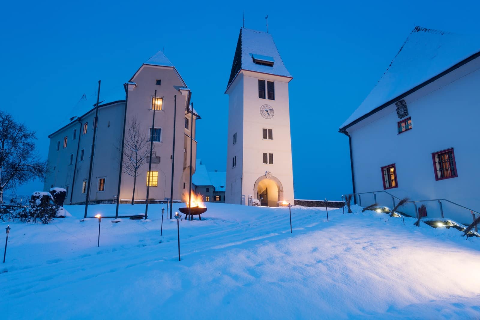 Winter auf Schloss Seggau Copyright Stefan Kristoferitsch Winter auf Schloss Seggau mit Blick zum Oberschloss