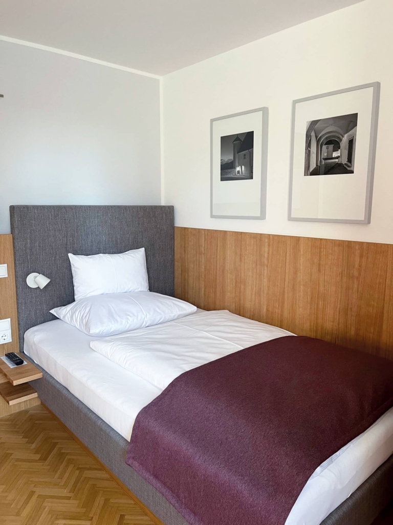 Newly designed standard single room at Hotel Schloss Seggau.