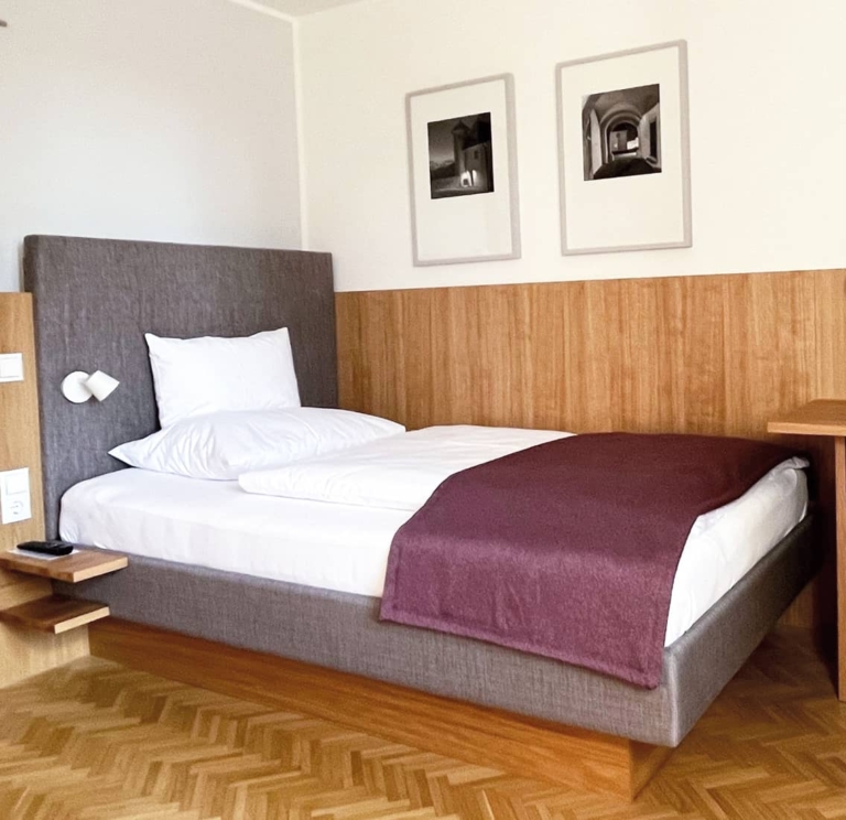 Newly designed standard single room at Hotel Schloss Seggau.